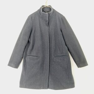 Old Navy Black Long Winter High Neck Pea Dark Academia Trench Coat Z20